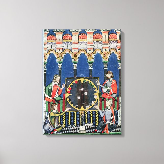 Impressão Em Tela Quatro Jogadores de Backgamão Árabes (Frente)