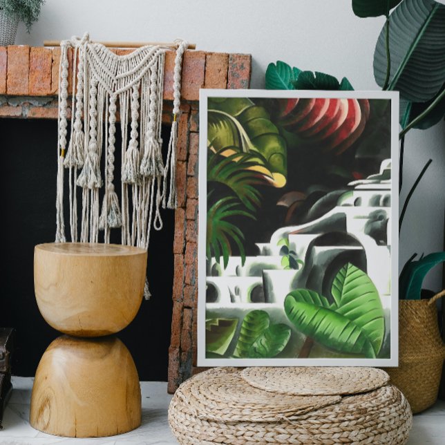 Impressão Em Tela Quebra de Água da Floresta Espelhada em Estilo Geo (Criador carregado)