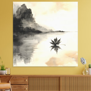 Impressão Em Tela Quebra Silenciosa de outono Sunset Minimalista
