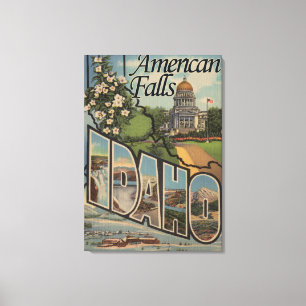 Impressão Em Tela Quedas americanas, Idaho - grandes cenas da letra