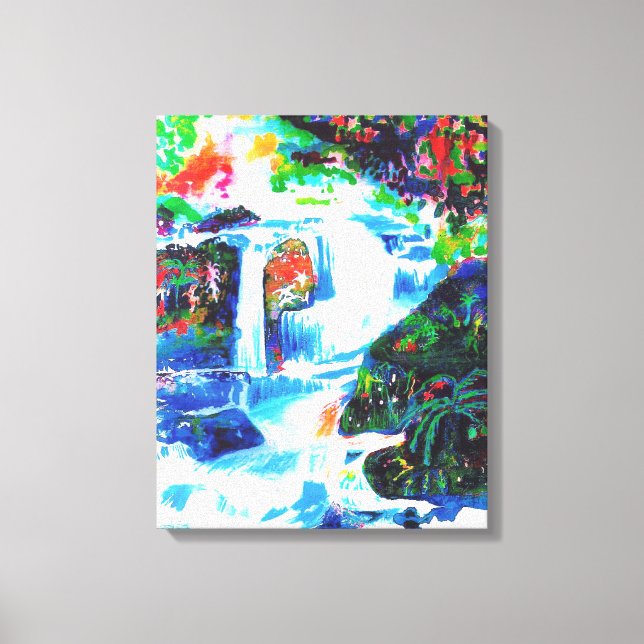 Impressão Em Tela Quedas de água. (Frente)