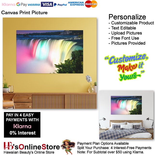 Impressão Em Tela Quedas de Água Natureza Relaxa Casa Imagem 1 (Waterfalls Nature Relax Home Office Canvas Print Picture 1.)