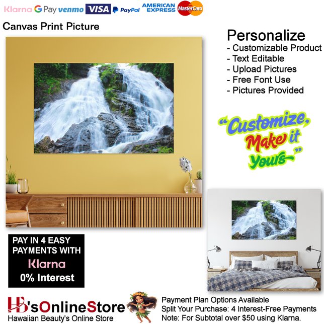 Impressão Em Tela Quedas de Água Natureza Relaxa Casa Imagem 11 (Waterfalls Nature Relax Home Office Canvas Print Picture 11.)