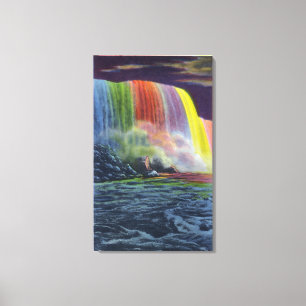 Impressão Em Tela Quedas de ferradura iluminadas à noite