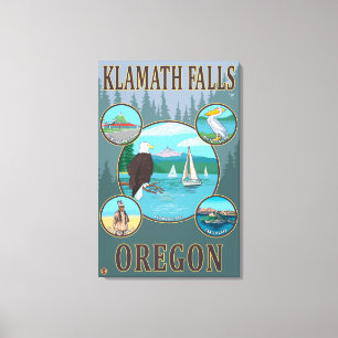 Impressão Em Tela Quedas de Klamath, poster de viagens de