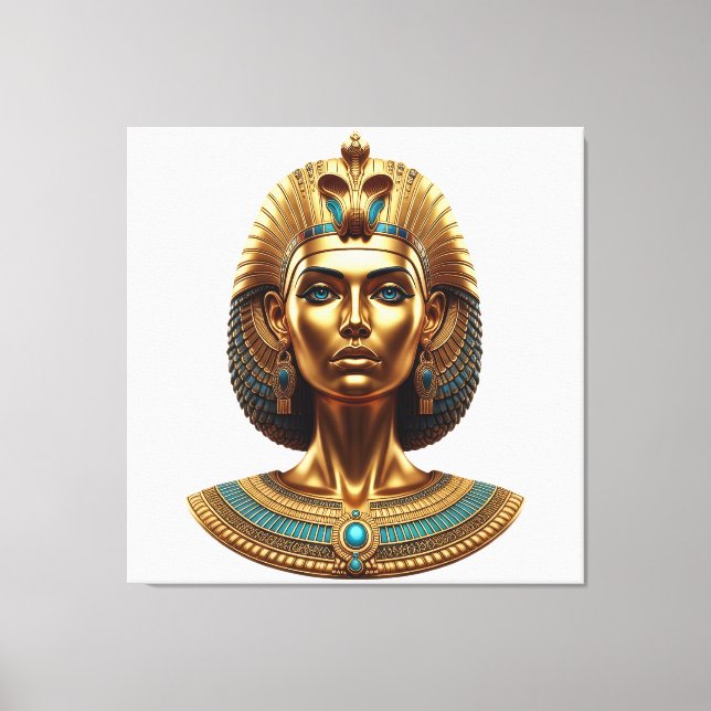 Impressão Em Tela Queen Cleopatra – Golden Pharaonic Canva (Frente)