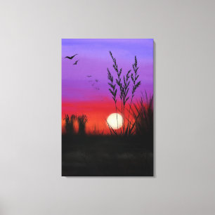 Impressão em Tela Quietamente Lago Pôr do Sol Arte