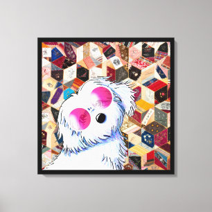 Impressão Em Tela Quilt Louco do KiniArt Maltês