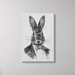 Impressão Em Tela Rabbit em Traje Retrato