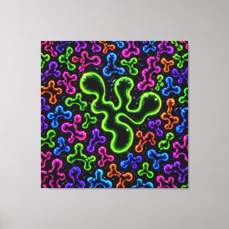 Impressão Em Tela Rabiscos de Neon