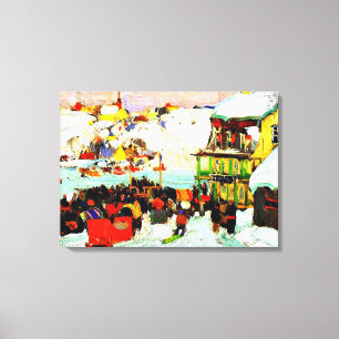 Impressão Em Tela Raças de Cavalo no inverno por Clarence Gagnon