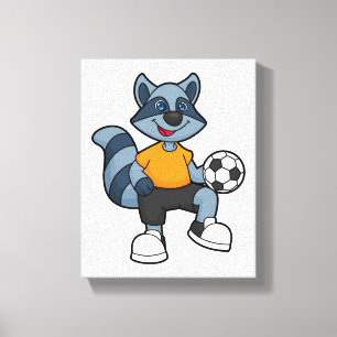Impressão Em Tela Racoon com jogador de futebol