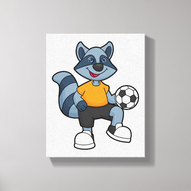 Impressão Em Tela Racoon com jogador de futebol (Frente)