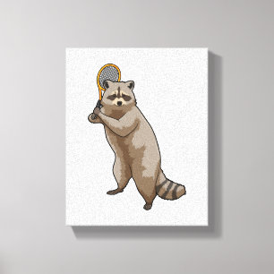 Impressão Em Tela Racoon em Tênis com raquete Tênis