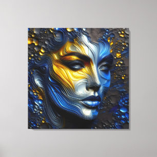 Impressão Em Tela Radiação Mística - Uma Face Feminina Embriagada