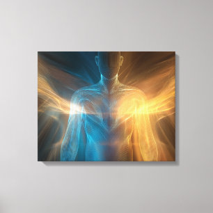 Impressão Em Tela Radiant Aura: Abstract Human Energy