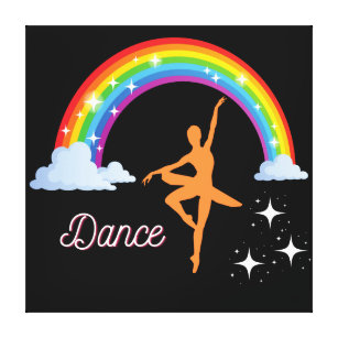 Impressão Em Tela Rainbow Ballerina Dance