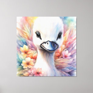 Impressão Em Tela Rainbow Birds Swan 2