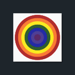 Impressão Em Tela Rainbow Bullseye<br><div class="desc">Círculos concentrados formam um arco-íris de cor. O círculo mais externo é vermelho, seguido de laranja, amarelo, verde, azul, índigo e terminando com violeta no centro. Celebre seu orgulho LGBT ou seu amor pelos arco-íris! Imagem de pixel 7500 x 7500 criada digitalmente. Copyright ©2011 Claire E. Skinner, Todos os direitos...</div>
