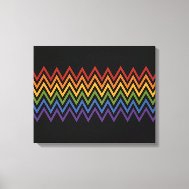 Impressão Em Tela Rainbow Chevron Tela personalizada (Frente)