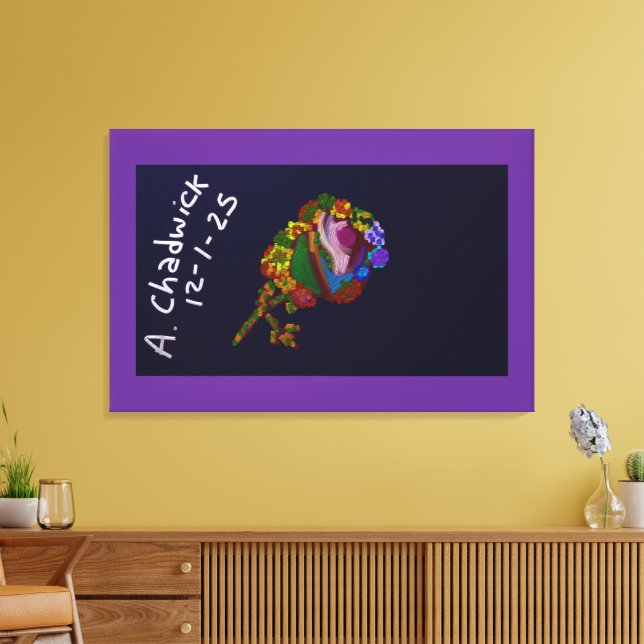 Impressão Em Tela Rainbow Colored Floral (Insitu(Sala de estar))