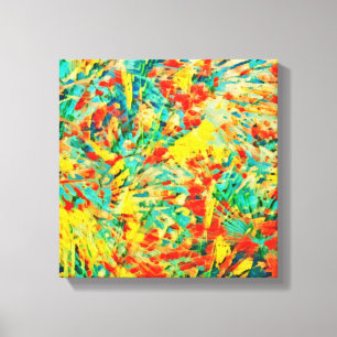 Impressão Em Tela Rainbow Fireworks Celebration Art Abstrato