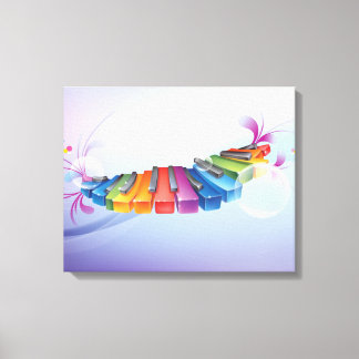Impressão Em Tela Rainbow Keyboard Music Surreal Fantasy