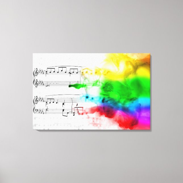 Impressão Em Tela Rainbow Music (Frente)