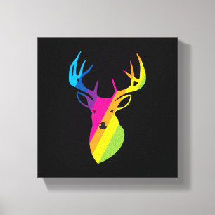 Impressão Em Tela Rainbow Reindeer