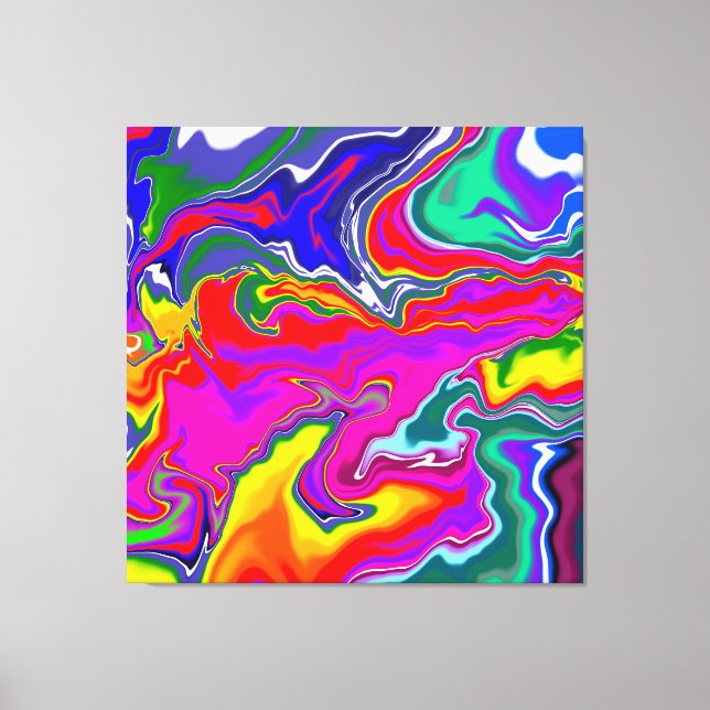 Impressão Em Tela Rainbow River Fluid Art (Frente)
