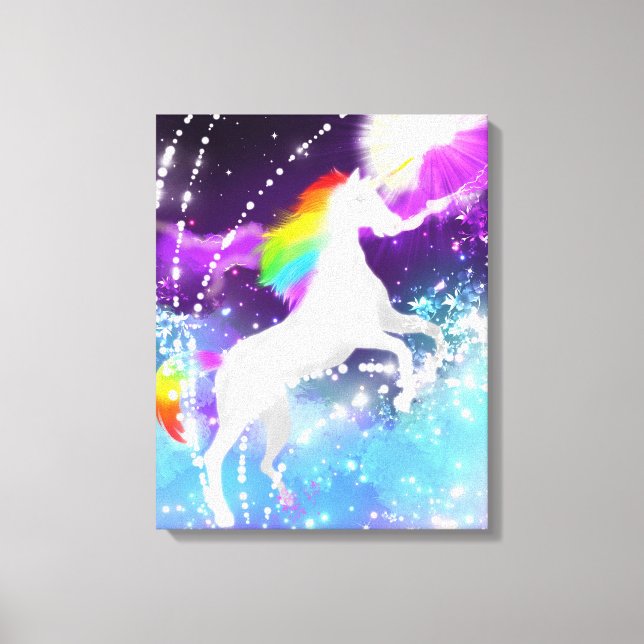 Impressão Em Tela Rainbow Unicorn (Frente)