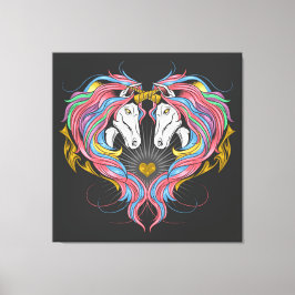 Impressão Em Tela Rainbow Unicorns