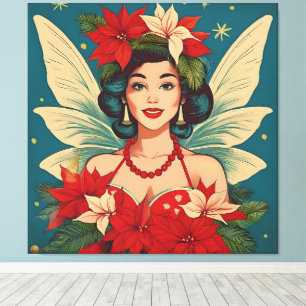 Impressão Em Tela Rainha da Beleza Pin-Up de Natal Tropical dos Anos