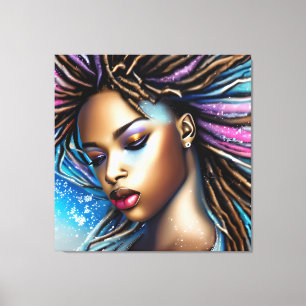 Impressão Em Tela Rainha da Neve Melanin Black Girl Magic Sistas Wom