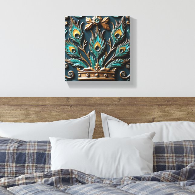 Impressão Em Tela Rainha do Pavão (Insitu(Quarto))