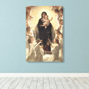 Impressão Em Tela Rainha dos Anjos Regina Angelorum por Bouguereau