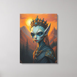 Impressão Em Tela Rainha Elfa Alien Oracle Estrela - Fantasia Sombri