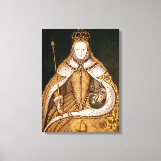 Impressão Em Tela Rainha Elizabeth I em Robes de coroação (Frente)