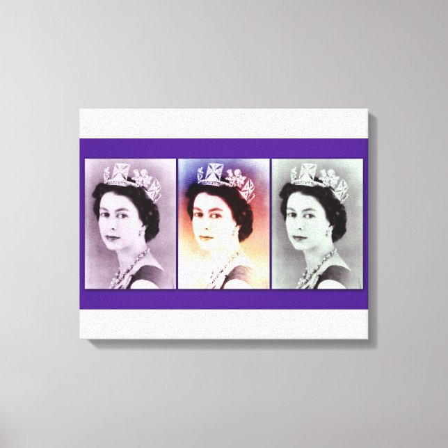 Impressão Em Tela Rainha Elizabeth II Trio (Frente)