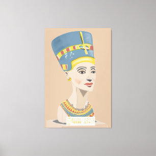 Impressão Em Tela Rainha Nefertiti e Poster retangular de Cartouche.