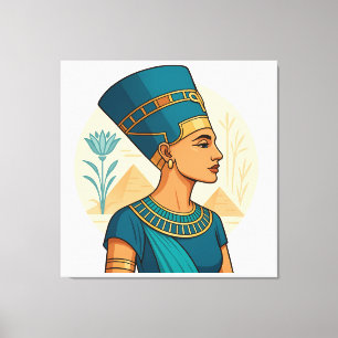 Impressão Em Tela Rainha Nefertiti - Símbolo Egípcio Elegante