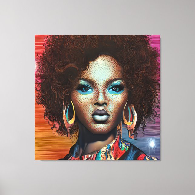 Impressão Em Tela Rainha Negra Deusa Sista Mulheres Melanin Sista Af (Frente)