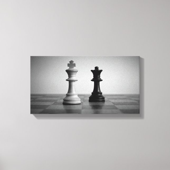 Impressão Em Tela Rainha Negra e Foto Artística do Rei Branco (Frente)