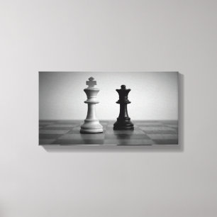 Impressão Em Tela Rainha preta e um rei branco Artístico Foto