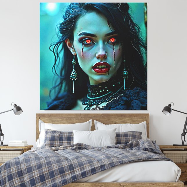 Impressão Em Tela Rainha Vampira: Arte de Sedução Sombria (Insitu(Quarto))