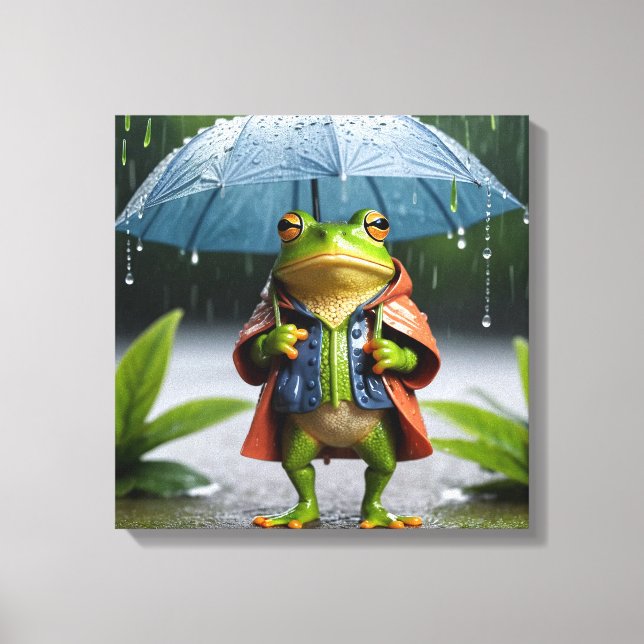 Impressão Em Tela Rainy Day Frog (Frente)