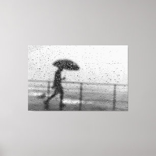 Impressão Em Tela Rainy Day Silhouette: Solitude Behind Glass