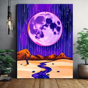 Impressão Em Tela Rainy Desert Purple Wall Art