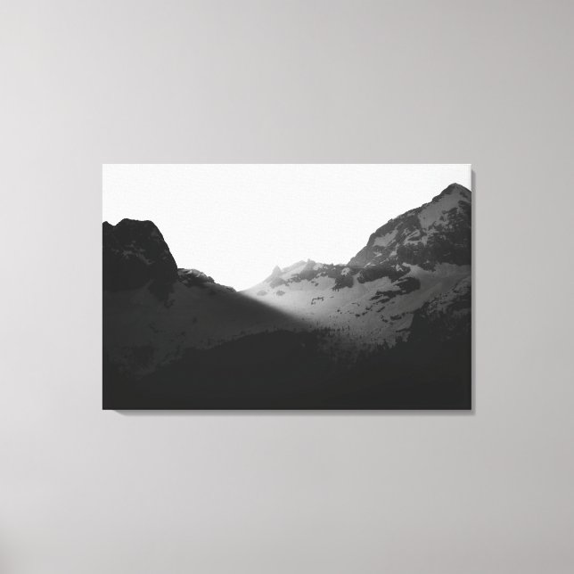 Impressão Em Tela Raios solares sobre as montanhas (Frente)