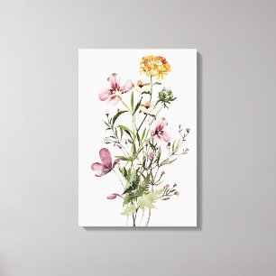 Impressão Em Tela Ramalhete de Flores Silvestres Aquarela #1